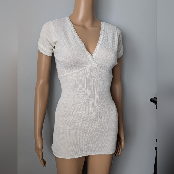 Vintage Retro White Lace Textured Top SZ S Made in Italy - Picture 2 of 11